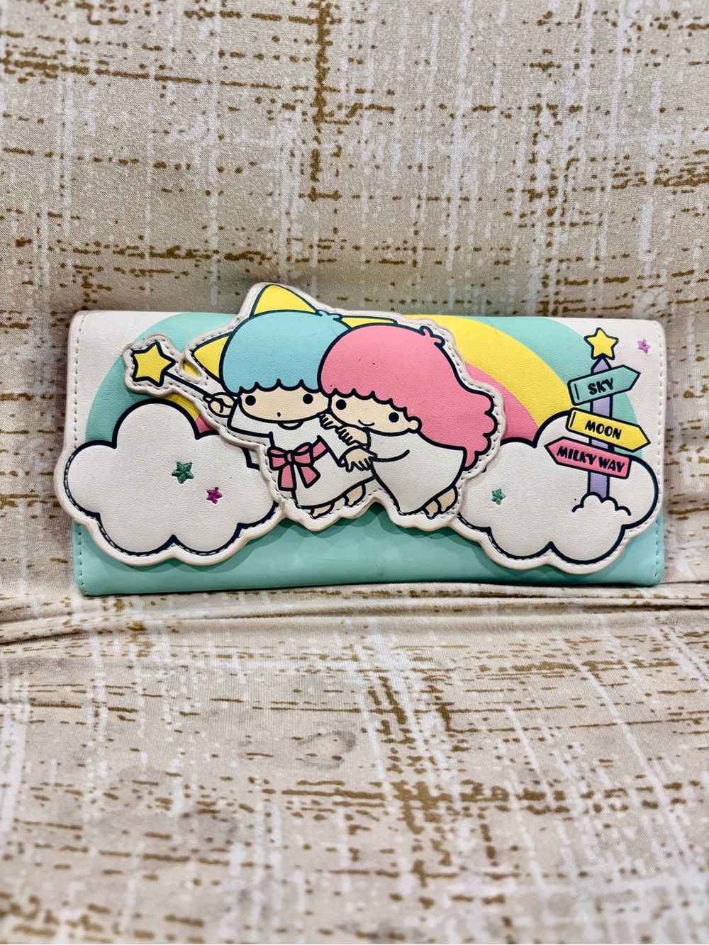 Rare loungefly little Twin Stars Kids Wallet - Pastel Blue & Pink